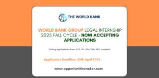 World Bank Group Legal Internship 2025 Fall Cycle