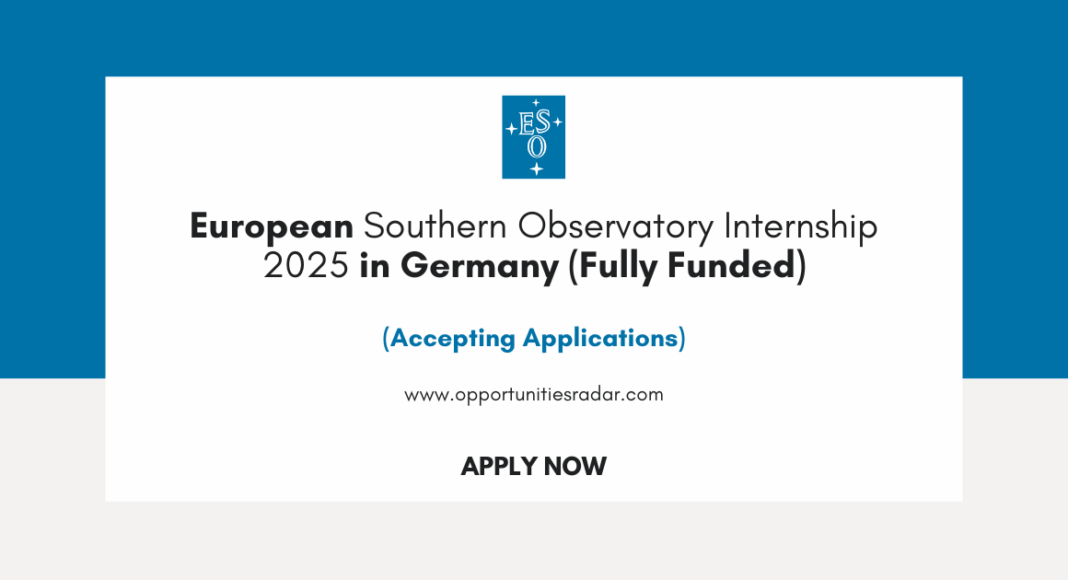 European Southern Observatory Internship 2025