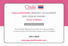 Chulalongkorn University Scholarship 2026 in Thailand (Fully Funded ) Chulalongkorn University Scholarship 2026