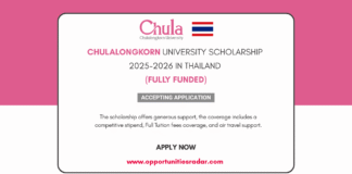 Chulalongkorn University Scholarship 2026
