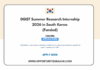DGIST Summer Research Internship 2026