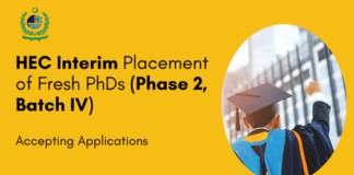 HEC Interim Placement of Fresh PhDs