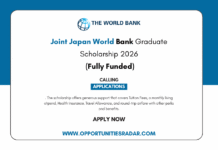Joint Japan World Bank Graduate Scholarship 2026 (Fully Funded) Joint Japan World Bank Graduate Scholarship 2026