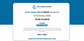 Joint Japan World Bank Graduate Scholarship 2026
