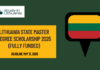 Lithuania State Master Degree Scholarship 2025