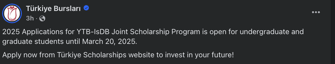YTB & ISDB Scholarship Announcement