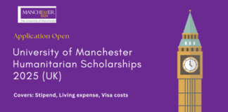 University of Manchester Humanitarian Scholarships 2025