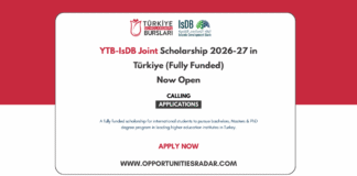 YTB-IsDB Joint Scholarship 2026