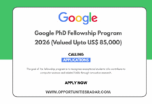 Google PhD Fellowship Program 2026