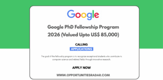 Google PhD Fellowship Program 2026