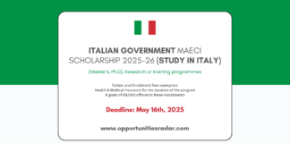Italian Government MAECI Scholarship 2025