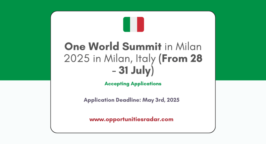 One World Summit in Milan 2025