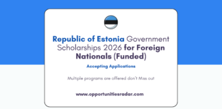 Republic of Estonia Government Scholarships 2026