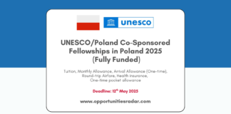 UNESCO:Poland Co-Sponsored Fellowships 2025