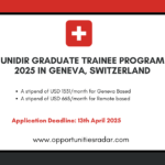 UNIDIR Graduate Trainee Program 2025