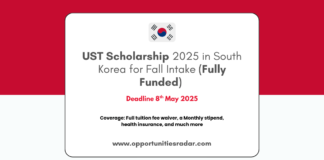 UST Scholarship 2025 in South Korea