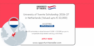 University of Twente Scholarship 2026