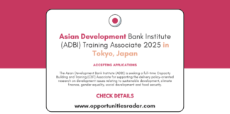 Asian Development Bank Institute (ADBI) Training Associate 2025