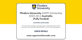 Flinders University AGRTP Scholarship 2025