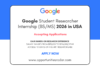 Google Student Researcher Internship (BS:MS) 2026