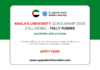 Khalifa University Scholarship 2025