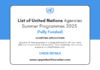List of UN Agencies Summer Programs 2025
