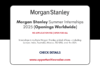 Morgan Stanley Summer Internships 2025