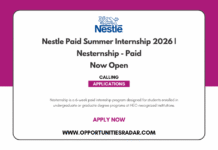 Nestle Paid Summer Internship 2026