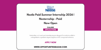 Nestle Paid Summer Internship 2026