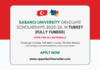 Sabanci University Graduate Scholarship 2025