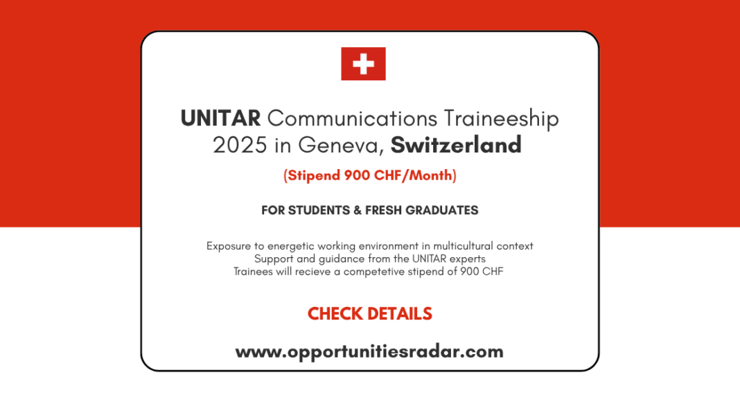 UNITAR Communications Traineeship 2025
