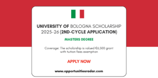 University of Bologna Scholarship 2025