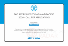 FAO Internships for Asia and Pacific 2026 – Call for Applications FAO Internships for Asia and Pacific 2026