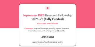 Japanese JSPS Research Fellowship 2026