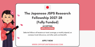 Japanese JSPS Research Fellowship 2027