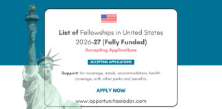 List of Fellowships in United States 2026