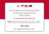 List of International Fellowships 2025-26