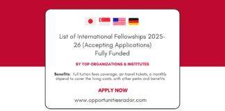 List of International Fellowships 2025-26