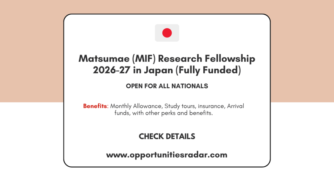 Matsumae (MIF) Research Fellowship 2026