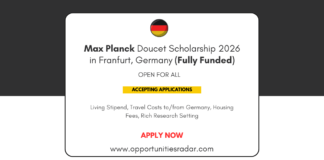 Max Planck Doucet Scholarship 2026