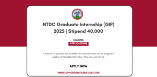 NTDC Paid Graduate Internship 2025