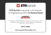 ETH Zurich Internship in AI Applied to Engineering 2025