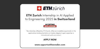 ETH Zurich Internship in AI Applied to Engineering 2025