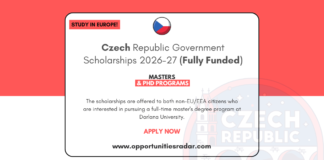 Czech Republic Government Scholarships