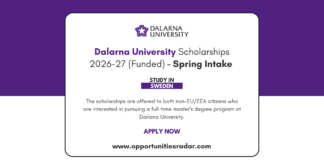 Dalarna University Scholarships 2026