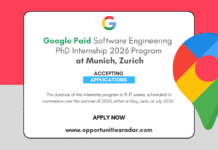 Google Software Engineering PhD Internship 2026