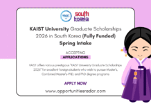 KAIST University Graduate Scholarships 2026