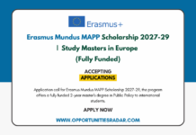 Erasmus Mundus MAPP Scholarship 2027-29 | Study Masters in Europe (Fully Funded) Erasmus Mundus MAPP Scholarship 2027-29