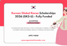 Korean Global Korea Scholarships 2026 (GKS-U) – Fully Funded Korean Global Korea Scholarships 2026