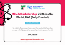 MBUZAI Scholarship 2026 in Abu Dhabi, UAE (Fully Funded) MBUZAI Scholarship 2026